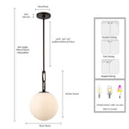 Arabela Lighting 85275-1 Dark Bronze 10'' Concentra Pendant In Dark Bronze With Striated White Glass Globes Image 2