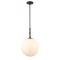 Arabela Lighting 85276-1 Dark Bronze 13.75'' Concentra Pendant In Dark Bronze With Striated White Glass Globes Image 1