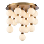 Arabela Lighting 85281-19 Satin Brass 21'' Mod Semi Flushmount In Satin Brass With White Striated Glass Globes Image 1