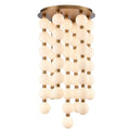 Arabela Lighting 85283-47 Satin Brass 40'' Mod Chandelier In Satin Brass With White Striated Glass Globes Image 1