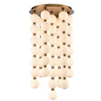 Arabela Lighting 85283-47 Satin Brass 40'' Mod Chandelier In Satin Brass With White Striated Glass Globes Image 1