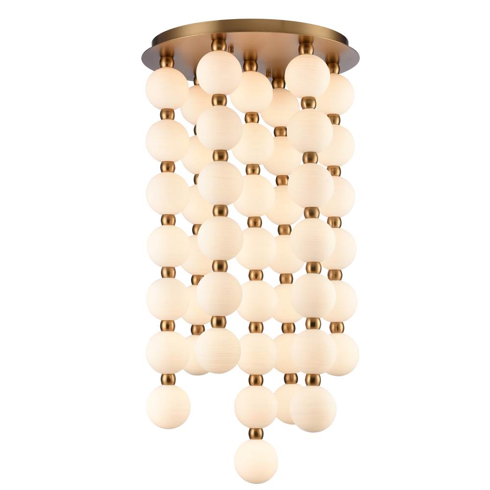 Arabela Lighting 85283-47 Satin Brass 40'' Mod Chandelier In Satin Brass With White Striated Glass Globes Image 1