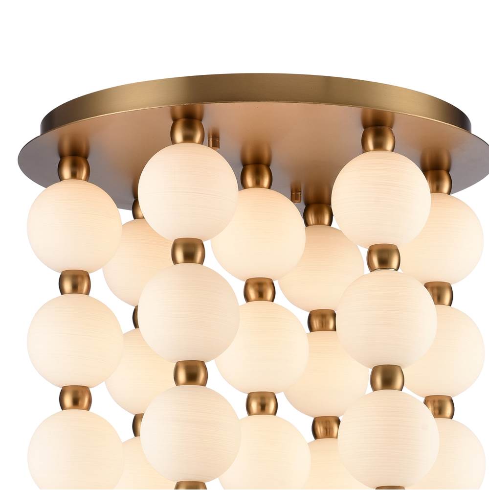 Arabela Lighting 85283-47 Satin Brass 40'' Mod Chandelier In Satin Brass With White Striated Glass Globes Image 7