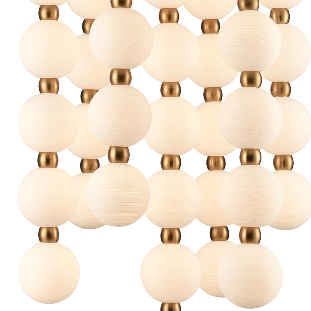 Arabela Lighting 85283-47 Satin Brass 40'' Mod Chandelier In Satin Brass With White Striated Glass Globes Image 6