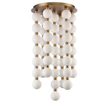 Arabela Lighting 85283-47 Satin Brass 40'' Mod Chandelier In Satin Brass With White Striated Glass Globes Image 5