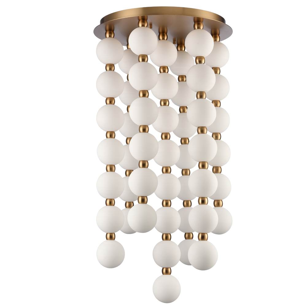 Arabela Lighting 85283-47 Satin Brass 40'' Mod Chandelier In Satin Brass With White Striated Glass Globes Image 5