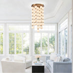 Arabela Lighting 85283-47 Satin Brass 40'' Mod Chandelier In Satin Brass With White Striated Glass Globes Image 3