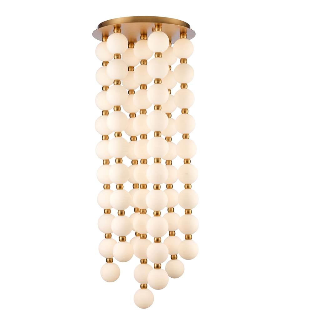 Arabela Lighting 85286-68 Satin Brass 54.5'' Mod Chandelier In Satin Brass With White Striated Glass Globes Image 1