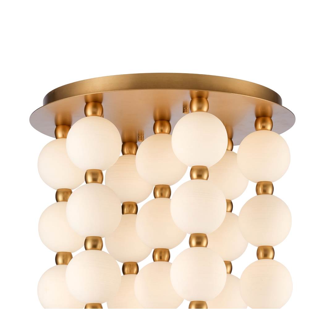 Arabela Lighting 85286-68 Satin Brass 54.5'' Mod Chandelier In Satin Brass With White Striated Glass Globes Image 5