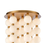 Arabela Lighting 85286-68 Satin Brass 54.5'' Mod Chandelier In Satin Brass With White Striated Glass Globes Image 5