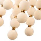 Arabela Lighting 85286-68 Satin Brass 54.5'' Mod Chandelier In Satin Brass With White Striated Glass Globes Image 4