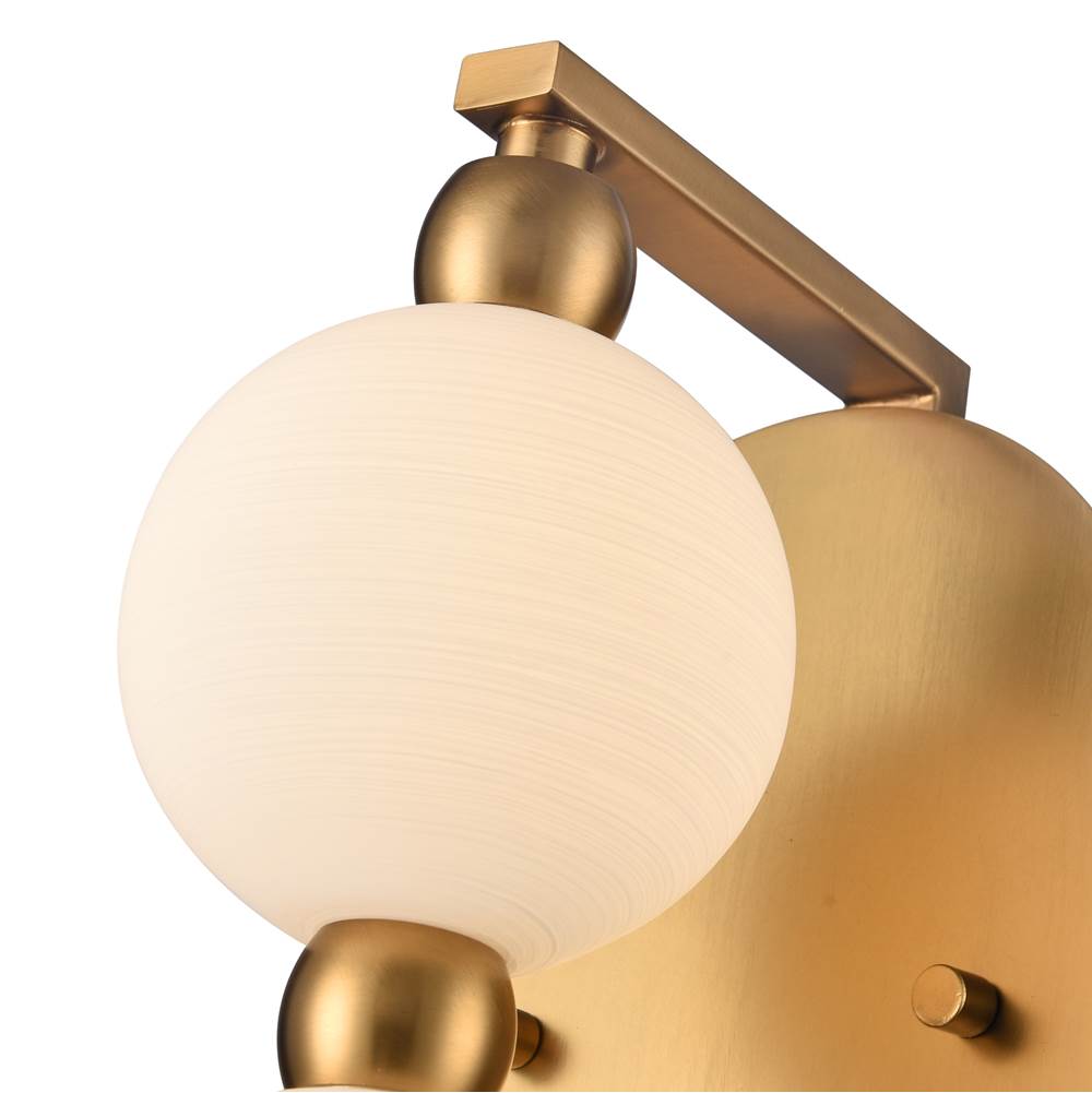 Arabela Lighting 85288-3 Satin Brass 15.25''  Mod Sconce In Satin Brass With White Striated Glass Globes Image 6