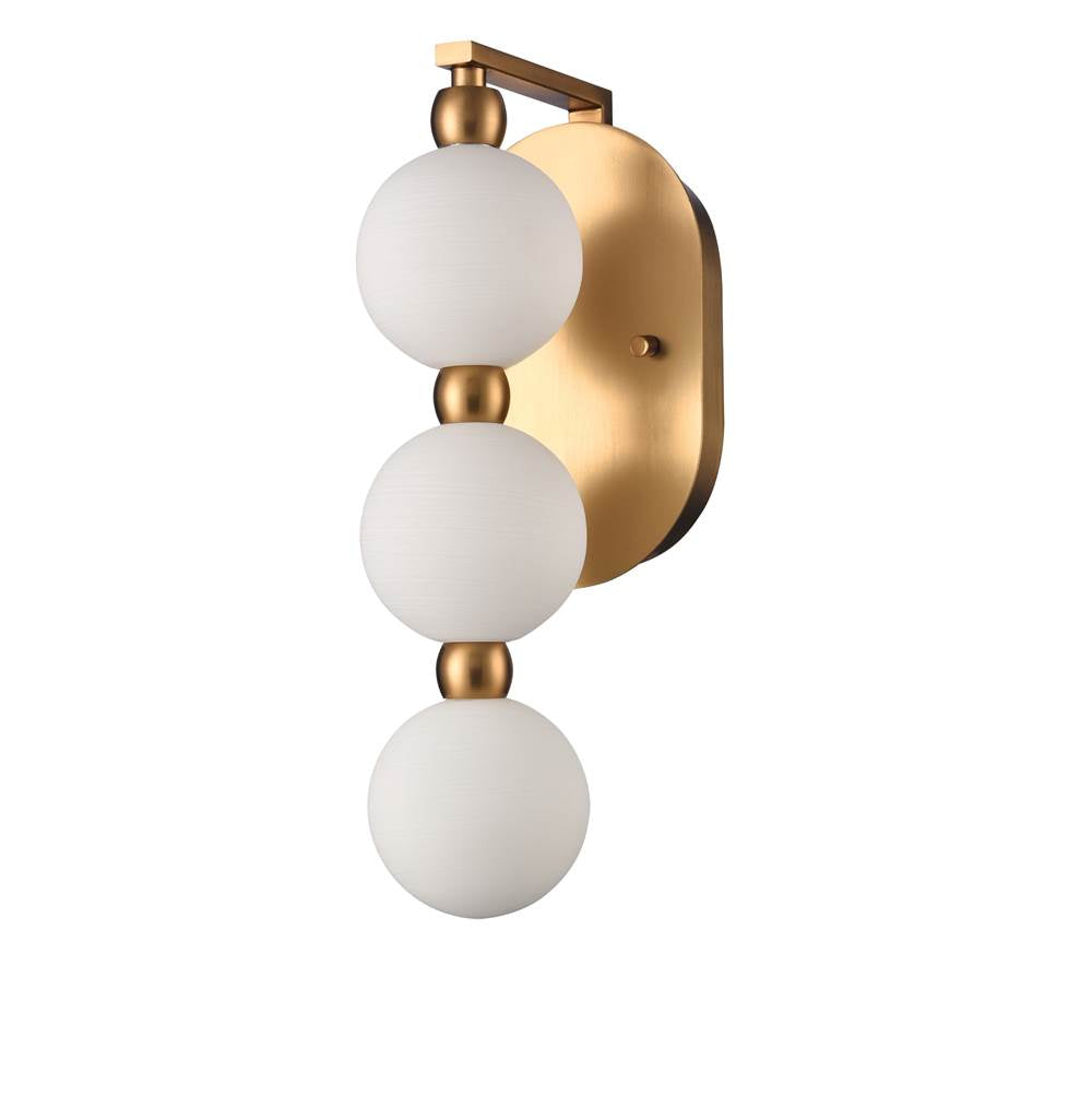 Arabela Lighting 85288-3 Satin Brass 15.25''  Mod Sconce In Satin Brass With White Striated Glass Globes Image 5