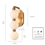 Arabela Lighting 85288-3 Satin Brass 15.25''  Mod Sconce In Satin Brass With White Striated Glass Globes Image 2