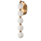 Arabela Lighting 85289-5 Satin Brass 25'' Mod Sconce In Satin Brass With White Striated Glass Globes Image 4