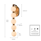 Arabela Lighting 85289-5 Satin Brass 25'' Mod Sconce In Satin Brass With White Striated Glass Globes Image 2