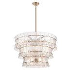 Arabela Lighting 85350-16 Lacquered Gold 35.5'' Sophie Pendant In Lacquered Gold With Textured Rectangular Glass Panels Image 1