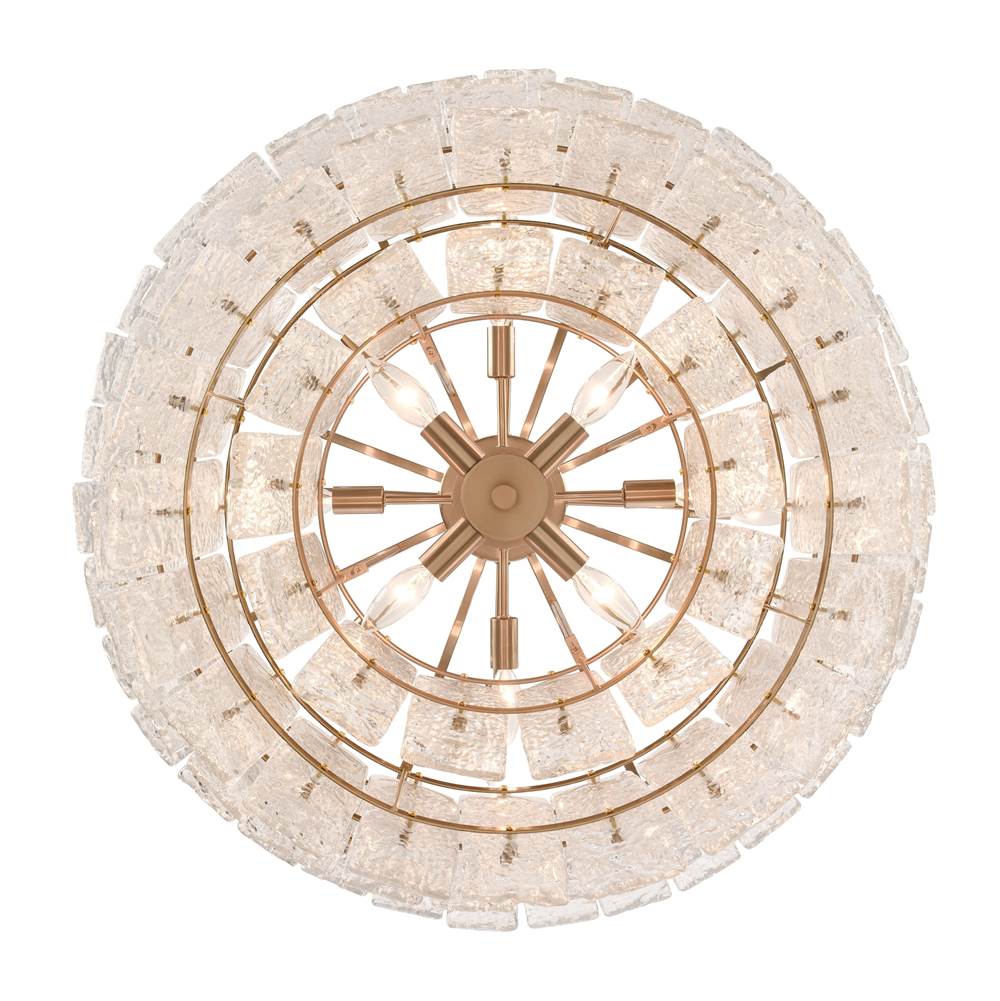 Arabela Lighting 85350-16 Lacquered Gold 35.5'' Sophie Pendant In Lacquered Gold With Textured Rectangular Glass Panels Image 5