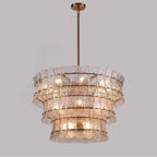 Arabela Lighting 85350-16 Lacquered Gold 35.5'' Sophie Pendant In Lacquered Gold With Textured Rectangular Glass Panels Image 3