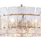 Arabela Lighting 85351-9 Lacquered Gold 28'' Sophie Pendant In Lacquered Gold With Textured Rectangular Glass Panels Image 8