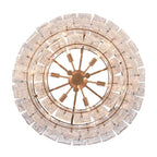 Arabela Lighting 85351-9 Lacquered Gold 28'' Sophie Pendant In Lacquered Gold With Textured Rectangular Glass Panels Image 7