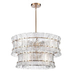 Arabela Lighting 85351-9 Lacquered Gold 28'' Sophie Pendant In Lacquered Gold With Textured Rectangular Glass Panels Image 5