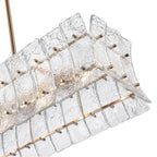 Arabela Lighting 85354-6 Lacquered Gold 47'' Sophie Linear Chandelier In Lacquered Gold With Textured Rectangular Glass Panels Image 6