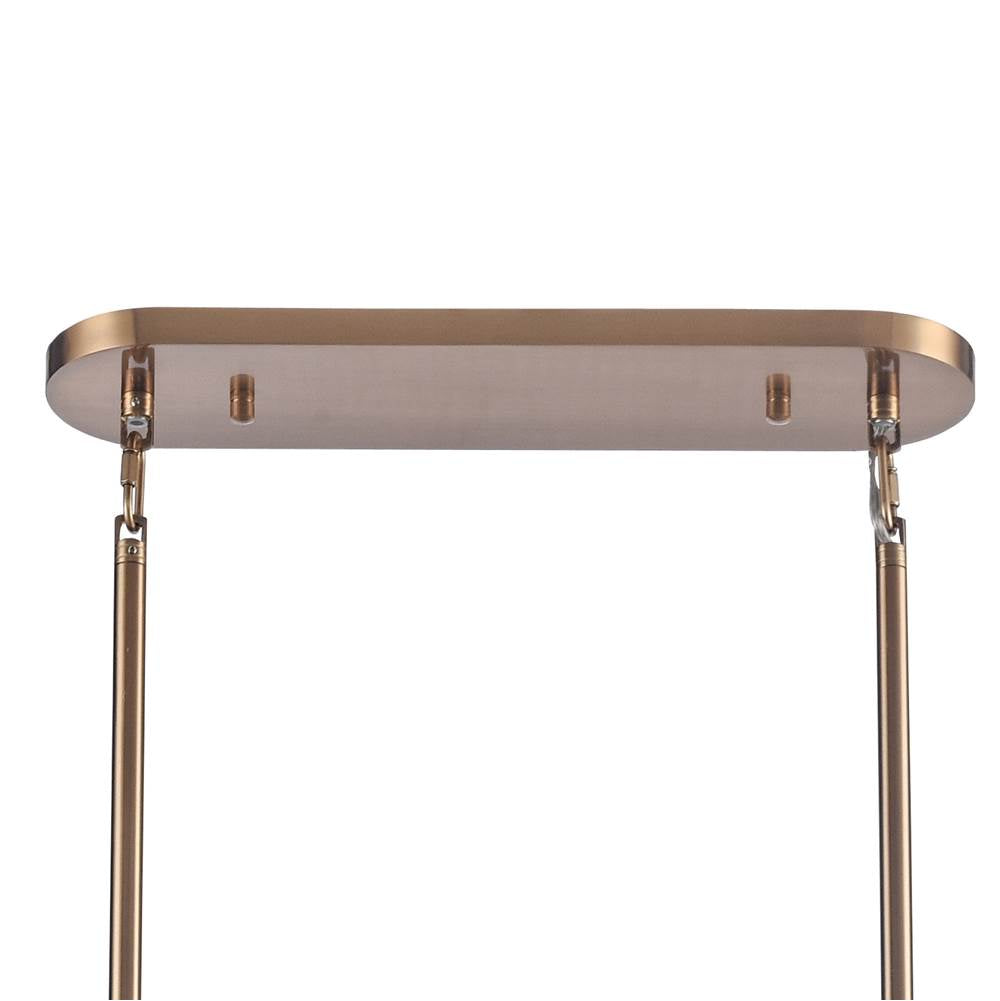 Arabela Lighting 85354-6 Lacquered Gold 47'' Sophie Linear Chandelier In Lacquered Gold With Textured Rectangular Glass Panels Image 5