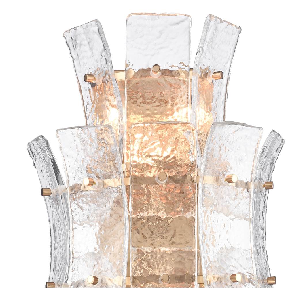 Arabela Lighting 85356-4 Lacquered Gold 19.75'' Sophie Sconce In Lacquered Gold With Textured Rectangular Glass Panels Image 5