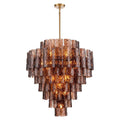 Arabela Lighting 85363-21 Lacquered Gold 37''  Fire And Ice  Chandelier In Lacquered Gold With Textured Dark Amber Glass Image 1