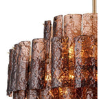 Arabela Lighting 85363-21 Lacquered Gold 37''  Fire And Ice  Chandelier In Lacquered Gold With Textured Dark Amber Glass Image 5