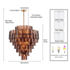 Arabela Lighting 85363-21 Lacquered Gold 37''  Fire And Ice  Chandelier In Lacquered Gold With Textured Dark Amber Glass Image 2