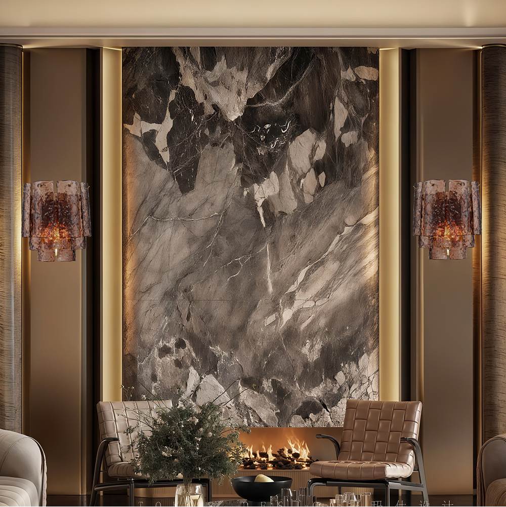 Arabela Lighting 85364-2 Lacquered Gold 13''  Fire And Ice  Wall Sconce In Lacquered Gold With Textured Dark Amber Glass Image 3