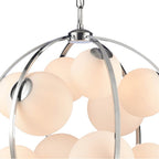 Arabela Lighting 85370-12 Polished Chrome 32'' Concentra Pendant In Polished Chrome With Striated White Glass Globes Image 7