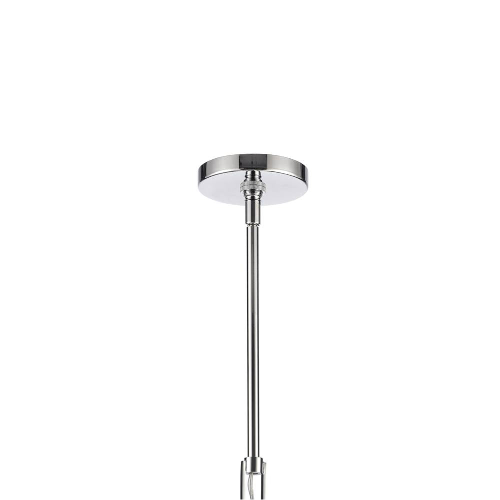 Arabela Lighting 85370-12 Polished Chrome 32'' Concentra Pendant In Polished Chrome With Striated White Glass Globes Image 5