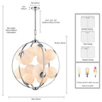 Arabela Lighting 85370-12 Polished Chrome 32'' Concentra Pendant In Polished Chrome With Striated White Glass Globes Image 2