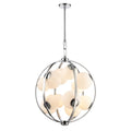 Arabela Lighting 85371-12 Polished Chrome 25'' Concentra Pendant In Polished Chrome With Striated White Glass Globes Image 1