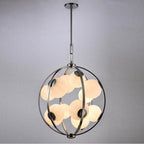 Arabela Lighting 85371-12 Polished Chrome 25'' Concentra Pendant In Polished Chrome With Striated White Glass Globes Image 5