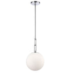 Arabela Lighting 85375-1 Polished Chrome 10'' Concentra Pendant In Polished Chrome With Striated White Glass Globes Image 4