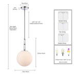 Arabela Lighting 85375-1 Polished Chrome 10'' Concentra Pendant In Polished Chrome With Striated White Glass Globes Image 2