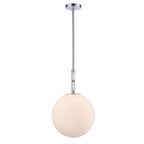Arabela Lighting 85376-1 Polished Chrome 13.75'' Concentra Pendant In Polished Chrome With Striated White Glass Globes Image 1