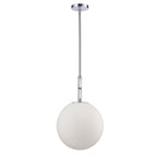 Arabela Lighting 85376-1 Polished Chrome 13.75'' Concentra Pendant In Polished Chrome With Striated White Glass Globes Image 6