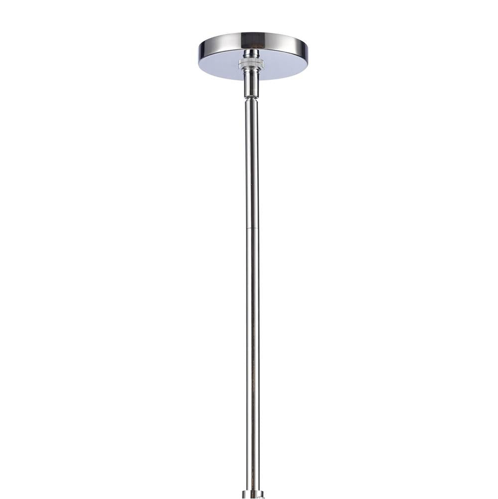 Arabela Lighting 85376-1 Polished Chrome 13.75'' Concentra Pendant In Polished Chrome With Striated White Glass Globes Image 4