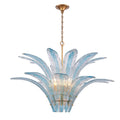 Arabela Lighting 85390-10 Antique Gold Leaf 39.5'' Fiore Pendant In Antique Gold Leaf With Textured Carribean Blue Glass Image 1