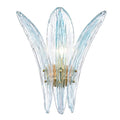 Arabela Lighting 85395-1 Antique Gold Leaf 17.5'' Fiore Sconce In Antique Gold Leaf With Textured Carribean Blue Glass Image 1