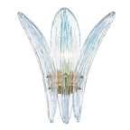Arabela Lighting 85395-1 Antique Gold Leaf 17.5'' Fiore Sconce In Antique Gold Leaf With Textured Carribean Blue Glass Image 1
