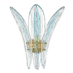 Arabela Lighting Fiore 17.5'' Fiore Sconce In Antique Gold Leaf With Textured Carribean Blue Glass