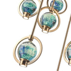 Arabela Lighting 85401-9 Lacquered Gold 24.5'' Utophia Pendant In Lacquered Gold With Blue Green Swirl Glass Globe Image 4