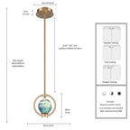 Arabela Lighting 85406-1 Lacquered Gold 6.5'' Utophia Pendant In Lacquered Gold With Blue Green Swirl Glass Globe Image 2