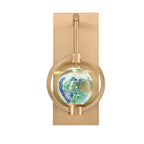 Arabela Lighting 85407-1 Lacquered Gold 13.25'' Utophia Sconce In Lacquered Gold With Blue Green Swirl Glass Globe Image 1